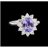 Image 1 : 2.07 ctw Tanzanite and Diamond Ring - 14KT White Gold