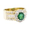 Image 1 : 2.04 ctw Emerald And Diamond Ring - 14KT Yellow Gold