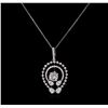 Image 1 : 1.36 ctw Diamond Pendant With Chain - 14KT-18KT White Gold