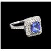 Image 1 : 14KT White Gold 1.61 ctw Tanzanite and Diamond Ring