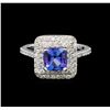 Image 2 : 14KT White Gold 1.61 ctw Tanzanite and Diamond Ring