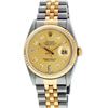 Image 2 : Rolex Mens 2 Tone 14K Champagne Diamond 36MM Datejust Wristwatch