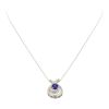 Image 2 : 1.16 ctw Blue Sapphire Pendant With Chain - 14KT White Gold