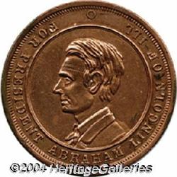 Copper 1860 Lincoln Campaign Medal