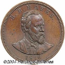 Copper 1876 Hayes Campaign Medal
