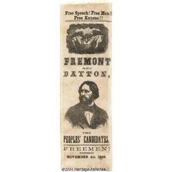 Fremont Silk Campaign Ribbon 1856