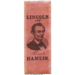 Lincoln Silk Campaign Ribbon 1860