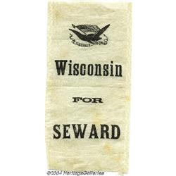 Hopeful William Seward 1860 Convention Ribbon