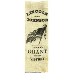 Lincoln Johnson Election Ribbon 1864