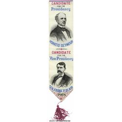 Seymour Blair Woven 1868 Campaign Ribbon