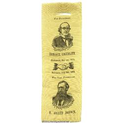 Rare Greeley Brown Jugate Ribbon 1872