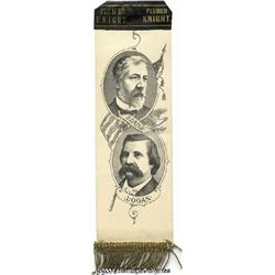 Blaine Logan Campaign Ribbon Badge 1884