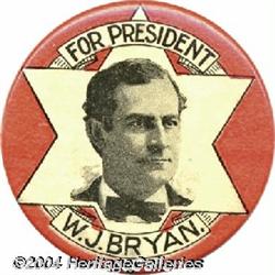 Large Bryan Celluloid Campaign Picture Pin