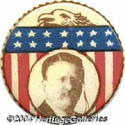 Teddy Roosevelt Celluloid 1912 Picture Pin