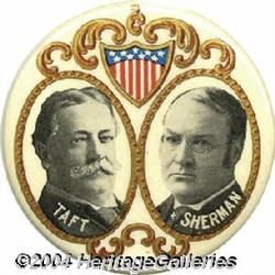 Taft Sherman Celluloid Jugate Pin