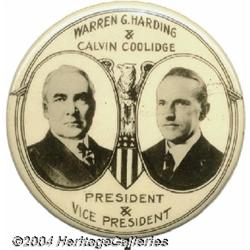 1920 Harding Coolidge Celluloid Pin