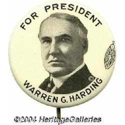Harding For President Celluloid Pin