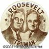 Image 1 : Larger Roosevelt Truman Celluloid Pin