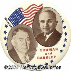 Truman Barkley Jugate Celluloid Pin