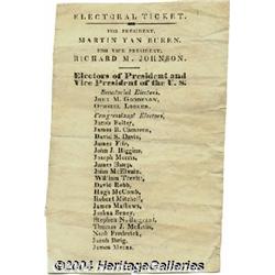 1840 Van Buren Johnson Electorial Ticket