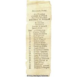 1844 Cast Ballot Polk Dallas