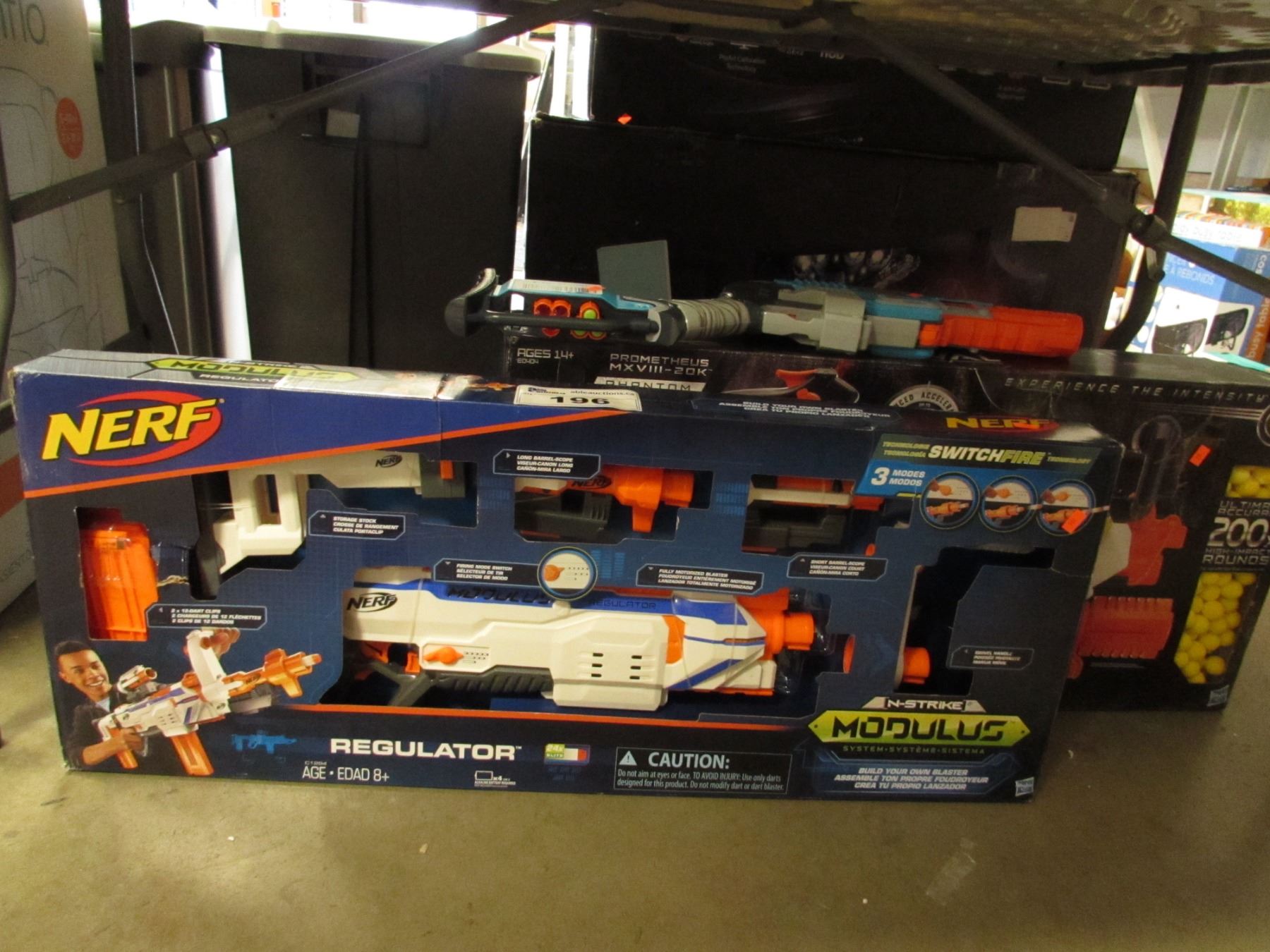 NERF REGULATOR MODULUS GUN, NERF RIVAL PHANTOM CORPS GUN & TRIPLE SHOT GUN