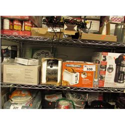 WALL CLOCK, DINNERWARE SET, COOKING POT, 2-SLICE TOASTER, BLACK & DECKER COFFEE MACHINE, MIKASA