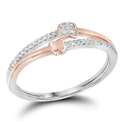 0.10 CTW Diamond Two Row Ring 10KT White Gold - REF-12H2M