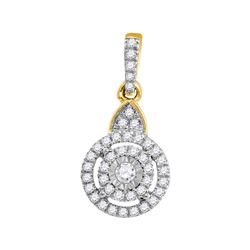 0.21 CTW Diamond Cluster Pendant 10KT Yellow Gold - REF-14H9M