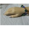 Image 3 : BRACELET - WITH DOVE, CROSS & "BELIEVE"  - GREEN & BLUE BEADS