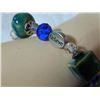 Image 4 : BRACELET - WITH DOVE, CROSS & "BELIEVE"  - GREEN & BLUE BEADS