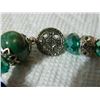 Image 5 : BRACELET - WITH DOVE, CROSS & "BELIEVE"  - GREEN & BLUE BEADS