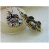 Image 2 : FROM ESTATE - EARRINGS - VINTAGE - GARNET, AMETHYST AND PERIDOT IN 925 STERLING SILVER SETTING
