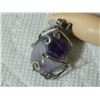 Image 2 : PENDANT - WIRE WRAPPED AMETHYST PENDANT - 26 X 20mm - RETAIL ESTIMATE $45