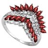 Image 1 : RING - 2.74 CARAT (20 PCS) CREATED GARNET & (12 PCS) DIAMOND IN 925 STERLING SILVER SETTING - RETAIL
