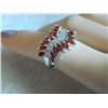 Image 4 : RING - 2.74 CARAT (20 PCS) CREATED GARNET & (12 PCS) DIAMOND IN 925 STERLING SILVER SETTING - RETAIL
