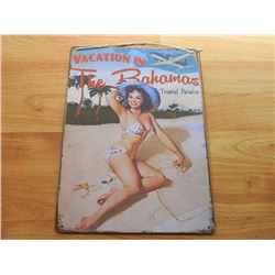 VINTAGE DESIGNED METAL SIGN - BAHAMAS