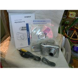 DIGITAL CAMERA - OLYMPUS FE210 - WITH USB CORD & VIDEO CORD - BOOKS, DISKS & BOX - WORKING - NEW DUR