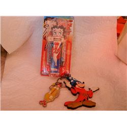 BETTY BOOP SWEET KLIK & KEY CHAINS (MCDONALD'S & DISNEY) = 3 PC TTL