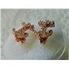 Image 4 : EARRINGS - TOTAL OF 28 ROUND FACETED CUBIC ZIRCONIA IN STERLING SILVER ANCHOR DESIGNED SETTING WITH 