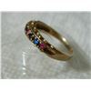 Image 2 : FROM ESTATE - 10K YELLOW GOLD FAMILY RING - 7 GEMS - SZ 10 - 3.5gm