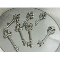 PENDANTS - ASSORTED SKELETON KEY PENDANTS - 7 TTL