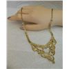 Image 1 : RHINESTONE NECKLACE - GOLD COLOR WITH CLEAR RHINESTONES