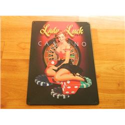 VINTAGE DESIGNED METAL SIGN - LADY LUCK