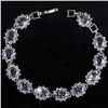 Image 1 : BRACELET - CREATED MYSTIC GEMSTONE & FLAWLESS CREATED DIAMOND IN 18K GOLD PLATED GERMAN SILVER SETTI