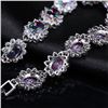 Image 2 : BRACELET - CREATED MYSTIC GEMSTONE & FLAWLESS CREATED DIAMOND IN 18K GOLD PLATED GERMAN SILVER SETTI