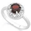 Image 1 : RING - 1 CARAT GARNET & DIAMOND IN 925 STERLING SILVER SETTING - SZ 8 - RETAIL ESTIMATE $450