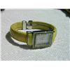 Image 1 : WATCH - GREEN RHINESTONES - QUARTZ - SPRING WATCH BAND
