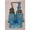 Image 1 : BLUE GLASS CONDIMENT SET