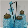 Image 3 : BLUE GLASS CONDIMENT SET